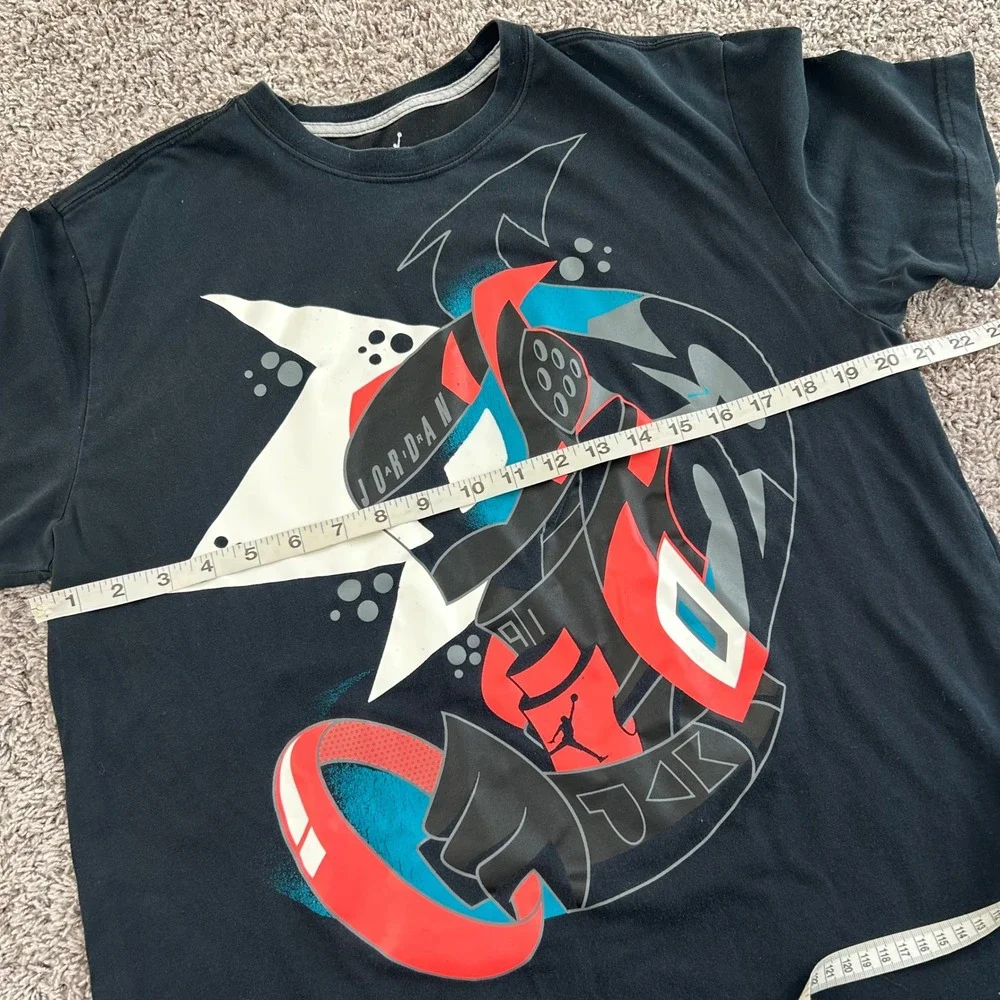 Jordan‎ Dri Fit Graphic T Shirt Mens Size Large Black Red Blue